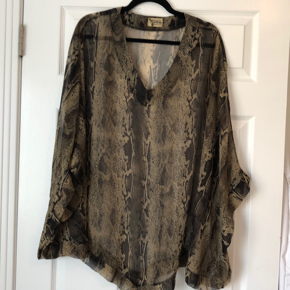 Show Me Your Mumu Snake Print Ponch Beach Coverup